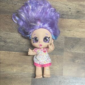 Purple-Haired Kids Fashion Doll with Dress